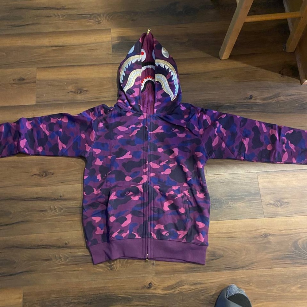 Bape hoodie camo purple